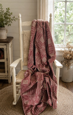 WINDHAM RED/TAN THROW *NEW*